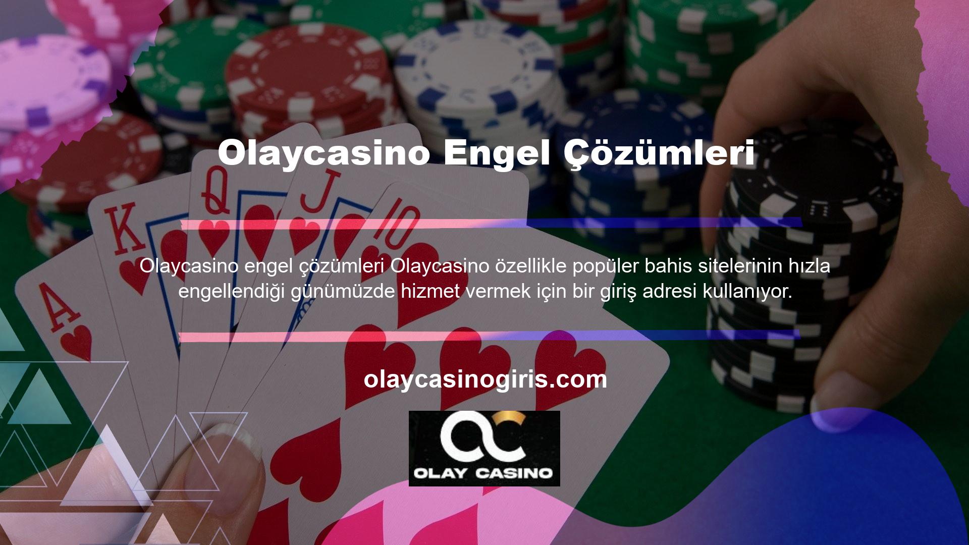 Olaycasino bahis sitesi, içinde bulunduğumuz dönemde popüler bir bahis sitesi haline geldiği için genellikle önlenir